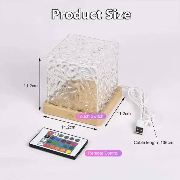 16 Led Light Ocean Wave Night Lamp | 3D Square Lamp - Image 4